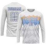 Custom White Soccer Jersey - Personalized Royal Sublimation Uniform Personalized White Royal Sublimation Soccer Uniform Jersey