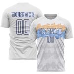 Custom White Soccer Jersey - Personalized Royal Sublimation Uniform Personalized White Royal Sublimation Soccer Uniform Jersey