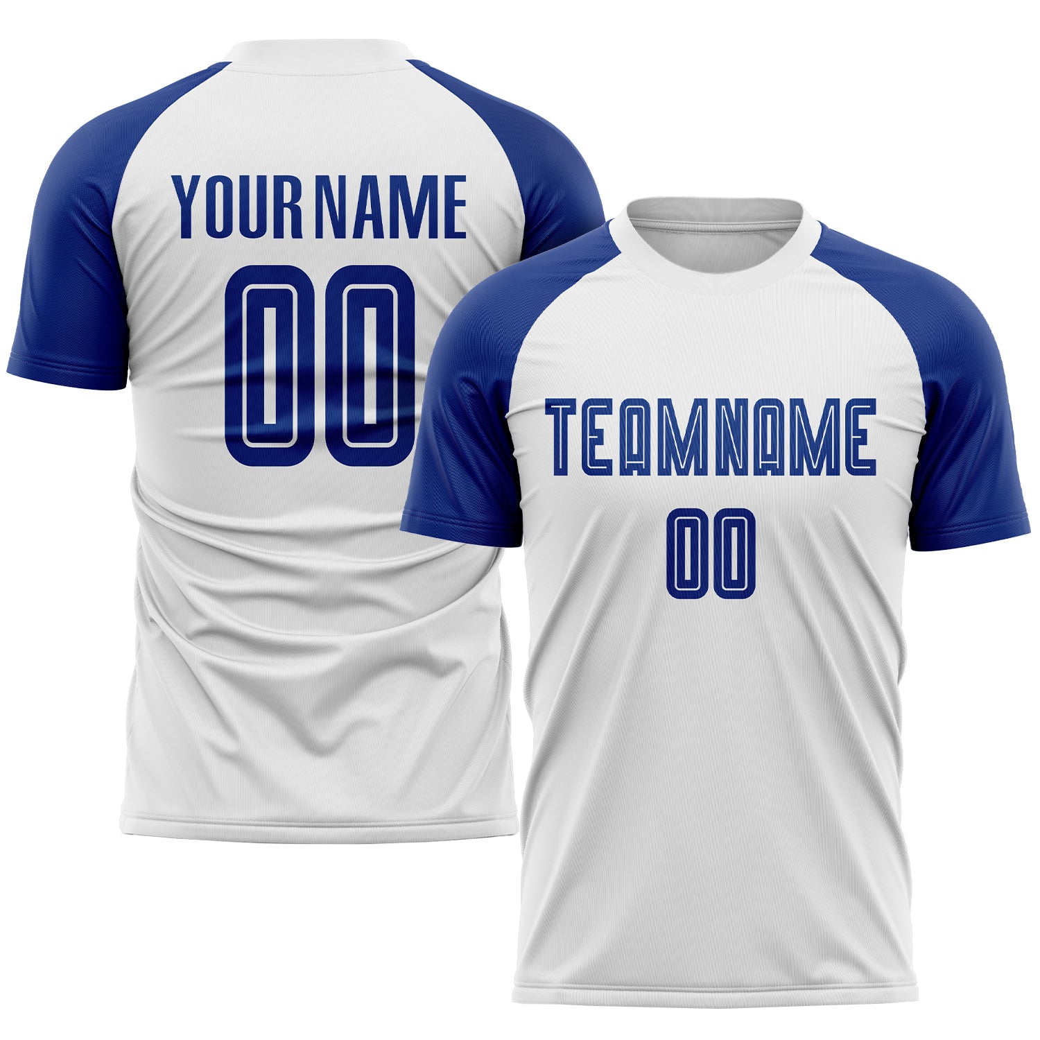 Custom Name and Number Sublimation Soccer Jersey - Personalized White Royal Team Uniform Personalized White Royal Sublimation