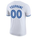 Custom Team Name and Number Personalized White Royal Performance T-Shirt Personalized White Royal-White Performance T-Shirt