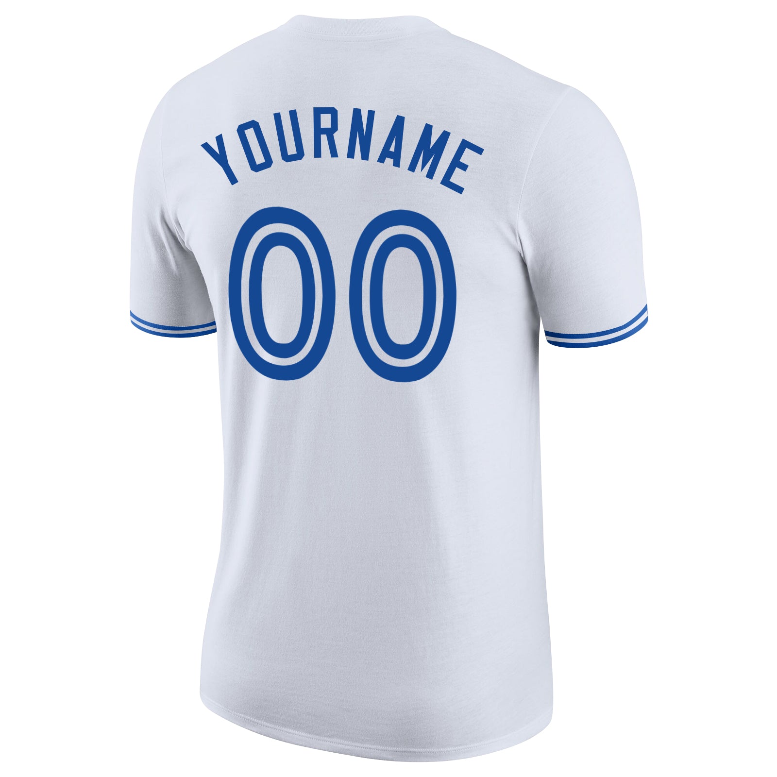 Personalized White Royal-White Performance T-Shirt Team Custom Name and Number Custom Team Name and Number Personalized White Royal Performance T-Shirt Personalized White Royal-White Performance T-Shirt - Image 6