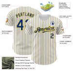 Custom Name and Number Personalized Royal Yellow Pinstripe Baseball Jersey - White Authentic Design Personalized White (Royal