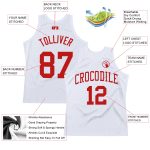 Custom Name Number Personalized Authentic Basketball Jersey - White Scarlet Throwback Team Jersey Personalized White Scarlet