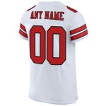 Custom Authentic Football Jersey - Personalized White Scarlet-Black Mesh with Name and Number Personalized White Scarlet-Black
