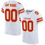 Personalized Authentic Football Jersey in White Scarlet-Gold Mesh Personalized White Scarlet-Gold Mesh Authentic Football