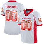 Personalized Scarlet Gold Drift Fashion Football Jersey Custom Name Number - White Mesh Team Apparel Personalized White Scarlet-Gold