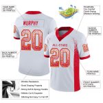 Personalized Scarlet Gold Drift Fashion Football Jersey Custom Name Number - White Mesh Team Apparel Personalized White Scarlet-Gold