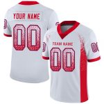 Personalized Custom Football Jersey with Name and Number - White Scarlet-Royal Mesh Drift Fashion Team Gear Personalized