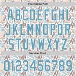 Custom Name and Number Baseball Jersey with 3D Pattern Abstract Spots - Personalized White Shadow Blue Design Personalized