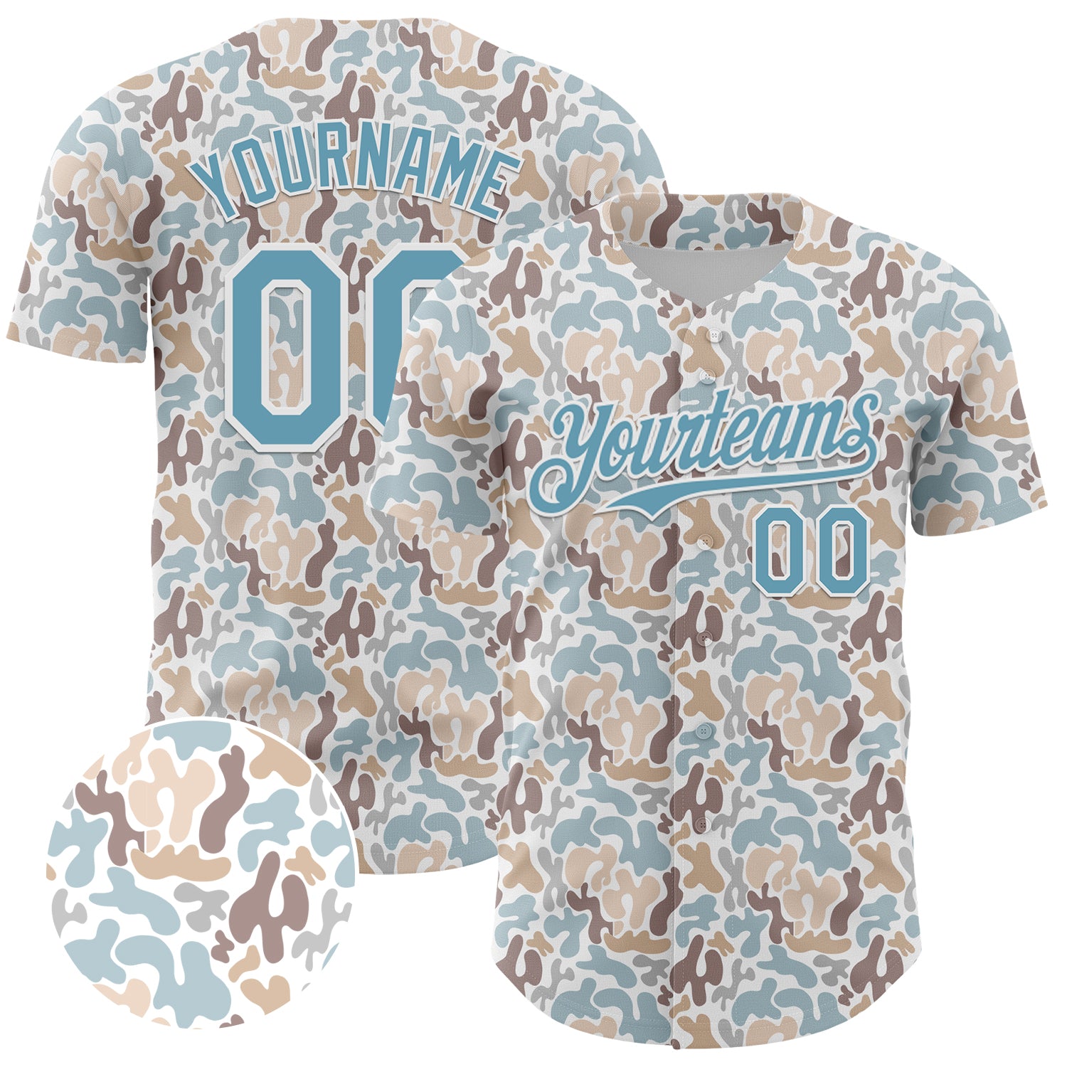 Custom Name and Number Baseball Jersey with 3D Pattern Abstract Spots - Personalized White Shadow Blue Design Personalized