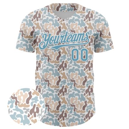 Custom Name and Number Baseball Jersey with 3D Pattern Abstract Spots - Personalized White Shadow Blue Design Personalized