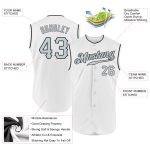 Custom Name Number Baseball Jersey Personalized White Silver Black Sleeveless Authentic Team Personalized White Silver-Black