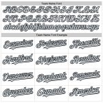 Custom Name and Number Authentic Baseball Jersey - Personalized White Silver Black Line Design Personalized White Silver-Black