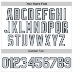 Custom Name and Number Authentic Baseball Jersey - Personalized White Silver Black Line Design Personalized White Silver-Black