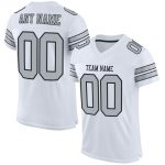 Customizable Silver-Black Mesh Football Jersey - Personalized Authentic Sportswear Personalized White Silver-Black Mesh Authentic