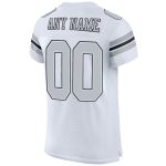 Custom Football Jersey with Personalized Name and Number - Authentic White Silver-Black Mesh Personalized White Silver-Black