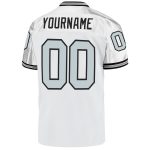Custom Name Number Mesh Throwback Football Jersey for Personalized Team - White Silver Black Personalized White Silver-Black