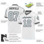 Custom Name Number Mesh Throwback Football Jersey for Personalized Team - White Silver Black Personalized White Silver-Black