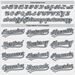 Custom Name and Number Unisex Softball Jersey - Personalized Two-Button in White Silver-Black Personalized White Silver-Black