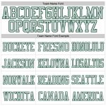 Custom Personalized Authentic Football Jersey with White Silver-Green Mesh - Team Name & Number Personalized White Silver-Green