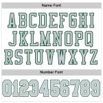 Custom Personalized Authentic Football Jersey with White Silver-Green Mesh - Team Name & Number Personalized White Silver-Green