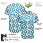 Custom Name and Number Baseball Jersey for Beer Festival - Personalized White Sky Blue 3D Pattern Design Personalized White