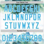 Custom Name and Number Baseball Jersey with 3D Mountains Landscape Design in White and Sky Blue Personalized White Sky Blue