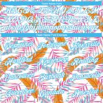 Custom Name Number Tropical Hawaii Leaves Performance T-Shirt - Personalized 3D Sky Blue Design Personalized White Sky Blue