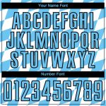 Custom Bavarian Flag Soccer Jersey with Personalized Name and Number - White, Sky Blue, and Black Uniform Personalized White