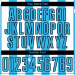 Custom Soccer Jersey with Personalized Name & Number - White Sky Blue Black Stars & Squares Sublimation Team Uniform Personalized