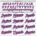 Custom Team Name Number Bomber Jacket Sky Blue Pink Two Tone Varsity Full-Snap Personalized Apparel Personalized White Sky