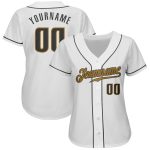 Custom Name and Number Baseball Jersey - Personalized Gray and Gold Team Jersey in White Steel Personalized White Steel Gray-Old