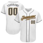 Custom Name and Number Baseball Jersey - Personalized Gray and Gold Team Jersey in White Steel Personalized White Steel Gray-Old