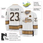 Custom Hockey Jersey in White, Steel Gray, and Old Gold - Personalized Sportswear Personalized White Steel Gray-Old Gold