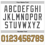 Custom Team Name and Number Performance T-Shirt - Personalized Long Sleeve in White Steel Gray and Old Gold Personalized