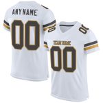 Custom Football Jersey with Personalized Name & Number in White, Steel Gray, Old Gold Mesh - Authentic Team Gear Personalized