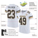 Custom Football Jersey with Personalized Name & Number in White, Steel Gray, Old Gold Mesh - Authentic Team Gear Personalized