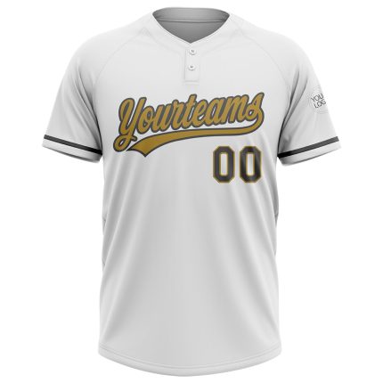 Custom Name Number Personalized Unisex Softball Jersey White Gray Gold Two-Button Team Apparel Personalized White Steel Gray-Old