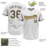 Custom Name Number Personalized Unisex Softball Jersey White Gray Gold Two-Button Team Apparel Personalized White Steel Gray-Old