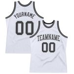 Custom Name & Number Personalized Basketball Jersey - White Steel Gray-Silver Authentic Throwback Style Personalized White