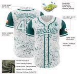 Custom Name and Number Authentic Baseball Jersey with Personalized 3D Teal Ink Splatter Design - Unique Team Apparel Personalized