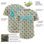 Custom Leopard Baseball Jersey with Personalized Name and Number - White Teal 3D Pattern Design Personalized White Teal 3D