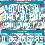 Personalized Teal Feathers 3D Pattern T-Shirt Custom Name & Number - Performance Team Apparel Personalized White Teal 3D