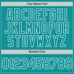 Custom Name and Number Personalized Gradient Twinkle Star Baseball Jersey in White Teal 3D Pattern Design Personalized White