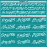 Custom Name and Number Personalized Gradient Twinkle Star Baseball Jersey in White Teal 3D Pattern Design Personalized White
