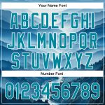 Personalized 3D Pattern Baseball Jersey with Custom Name and Number - White Teal Mountains Design Personalized White Teal
