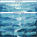 Personalized 3D Pattern Baseball Jersey with Custom Name and Number - White Teal Mountains Design Personalized White Teal