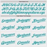 Custom Team Name Number Personalized White Teal Baseball Jersey - Authentic Design Personalized White Teal Authentic Baseball