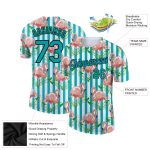 Custom Tropical Hawaii Flamingo Performance T-Shirt with Name and Number, Personalized Teal-Black 3D Pattern Design Personalized