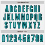 Personalized Authentic Baseball Jersey in White Teal-Black Design Personalized White Teal-Black Authentic Baseball Jersey